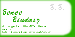 bence bindasz business card